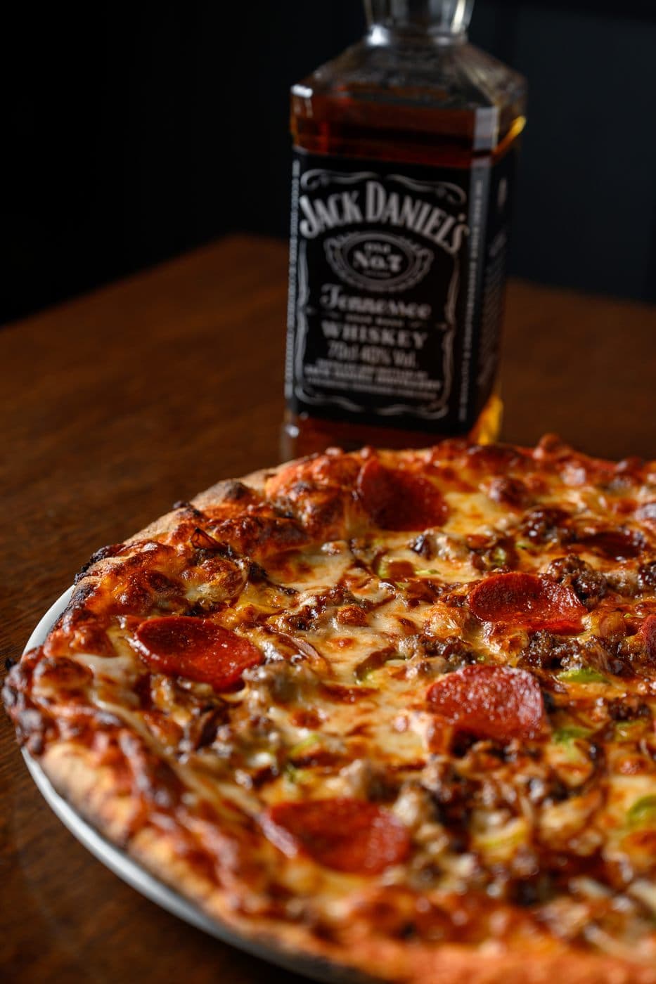 Pepperoni pizza on the table